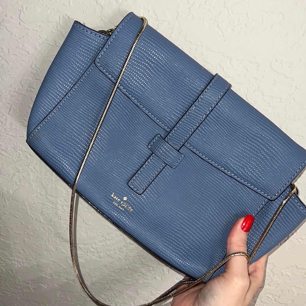Jean Blue Gold Strap Kate Spade Crossbody